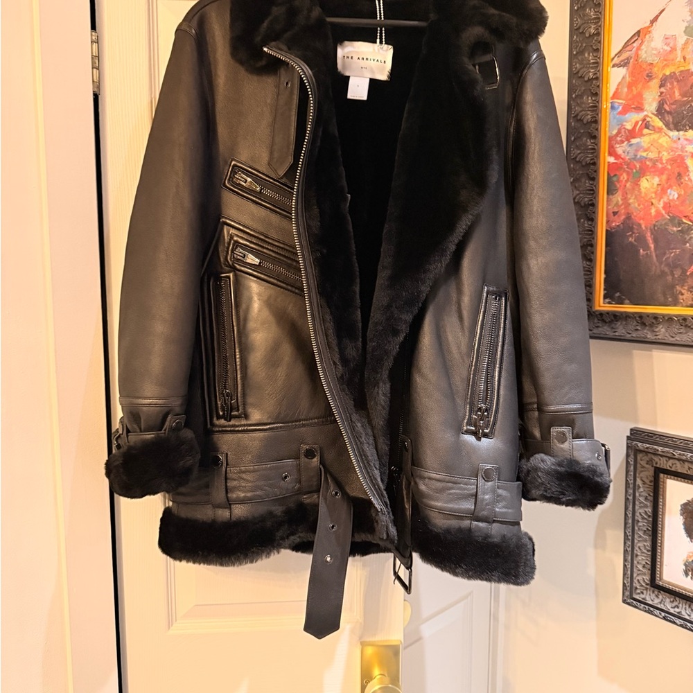 THE ARRIVALS- Black Shearling Jacket